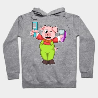 Pig with Comb & Razor Hoodie